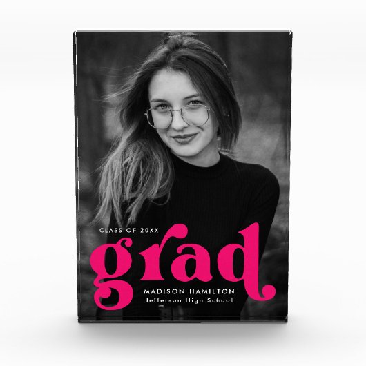 Bold Fuchsia Typografy Abschluss Fotoblock (Vorderseite)