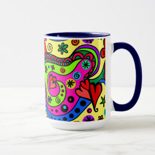 Bold Fun Abstrakt Heart Art Tasse