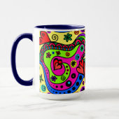 Bold Fun Abstrakt Heart Art Tasse (Links)