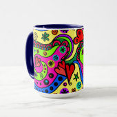 Bold Fun Abstrakt Heart Art Tasse (Vorderseite Links)