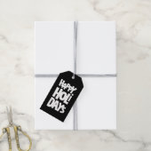 Bold & Fun Black & White Happy Holidays Geschenkanhänger (Mit Garn)
