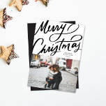 Bold Fun Hand Briefe frohe Weihnachten<br><div class="desc">Meine Begrüßung mit Handschrift ergänzt perfekt ein Single-Portrait-Foto. Falls interessiert,  bitte DM. Weitere Textoptionen und zusätzliche Fotos sind auch auf der Kartenrückseite verfügbar. Anfragen sind immer willkommen! Danke für den Besuch meines Zazzle-Stores!</div>