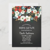 Bold Funky Colorful Floral Dark Chic Brautparty Einladung (Vorderseite)