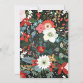 Bold Funky Colorful Floral Dark Chic Wedding Einladung (Rückseite)