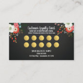 Bold Funky Dark Floral Chic Customer Loyalty Card Treuekarte (Rückseite)