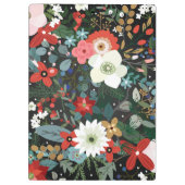 Bold Funky Floral Dark Chic Moderne Vintage Blume Klemmbrett (Rückseite)