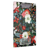 Bold Funky Floral Dark Chic Moderne Vintage Blume Klemmbrett (Rechts)