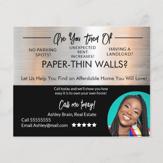 Bold & Funky Metal Real Anwesen Mietwagen Postkart Flyer (Vorne)