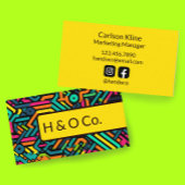 Bold Funky Pattern Business Card Visitenkarte