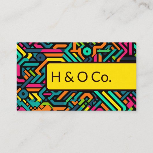 Bold Funky Pattern Business Card Visitenkarte (Vorderseite)