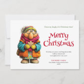 Bold Funny Woman Digital Christmas Greeting Card Feiertagskarte (Vorderseite)