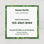 Bold Garden Maintenance "Call for a FREE quote!" Quadratische Visitenkarte (Rückseite)