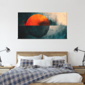 Bold Geometric Abstrakt Art - Textured Aquamarin, Leinwanddruck (Insitu (Schlafzimmer))