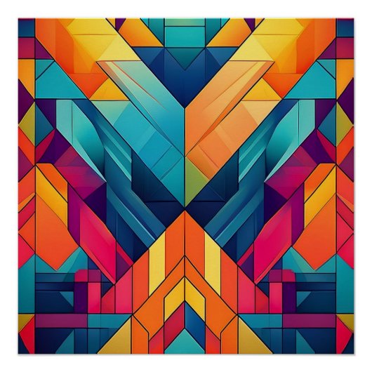 Bold Geometric Abstrakt - Farbenfrohe Moderne Kuns Poster (Vorderseite)
