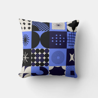Bold Geometric Bauhaus Retrofuturistische Muster Kissen