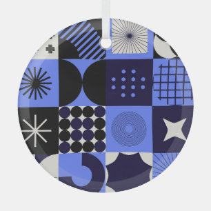 Bold Geometric Bauhaus Retrofuturistische Muster Ornament Aus Glas