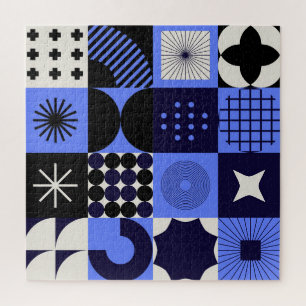 Bold Geometric Bauhaus Retrofuturistische Muster Puzzle