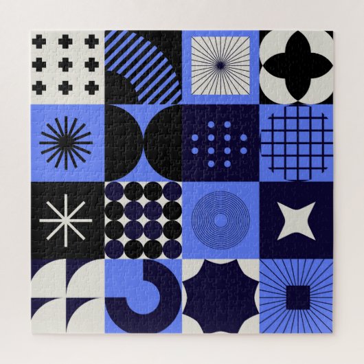 Bold Geometric Bauhaus Retrofuturistische Muster Puzzle (Vertikal)