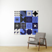 Bold Geometric Bauhaus Retrofuturistische Muster Wandteppich (Beispiel)