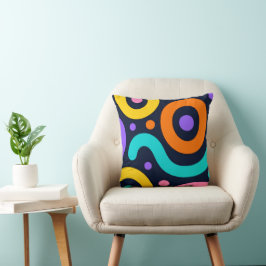 Bold Geometric Circles Throw Pillow Kissen