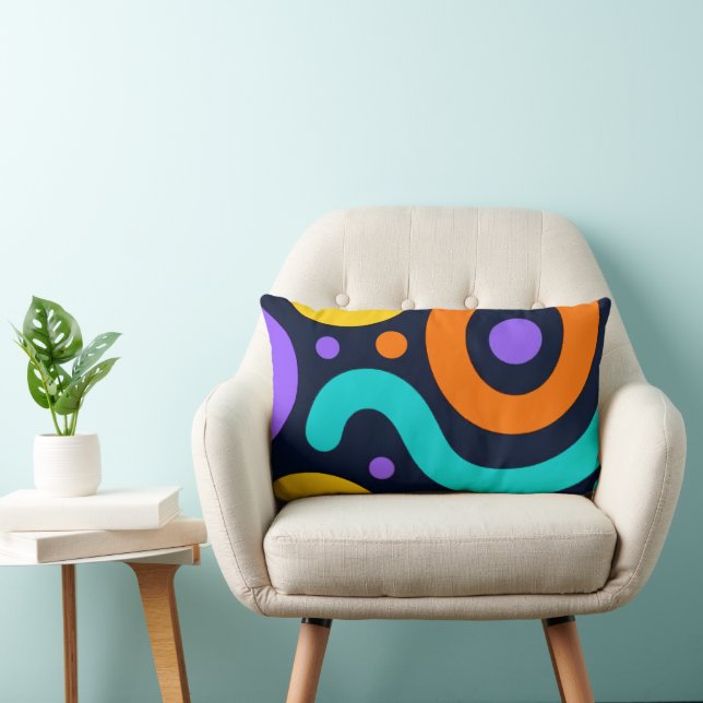 Bold Geometric Circles Throw Pillow Lendenkissen (Stuhl )