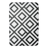 Bold Geometric Diamond Schwarz-weißes Muster Badematte (Vorderseite Vertikal)
