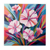 Bold Geometric Dianthus-Blume Fliese (Vorderseite)