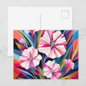 Bold Geometric Dianthus-Blume Postkarte (Vorne/Hinten)
