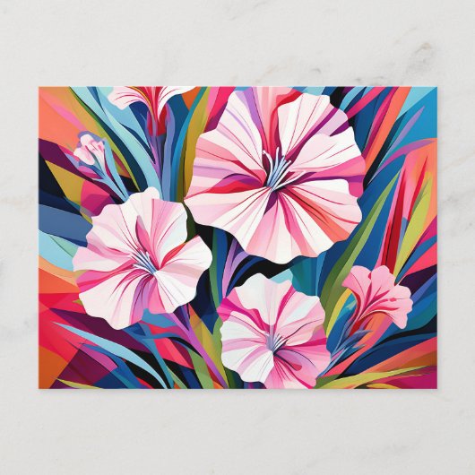 Bold Geometric Dianthus-Blume Postkarte (Vorderseite)