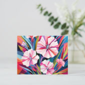 Bold Geometric Dianthus-Blume Postkarte (Stehend Vorderseite)