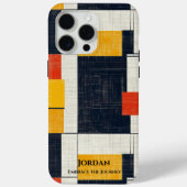 Bold Geometric Grid - Rot, Gelb und Schwarz Case-Mate iPhone Hülle (Rückseite)