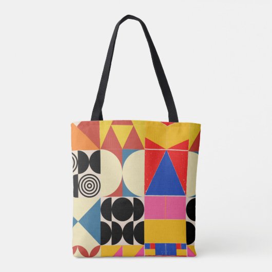 Bold Geometric Grunge Pattern Tasche (Rückseite)