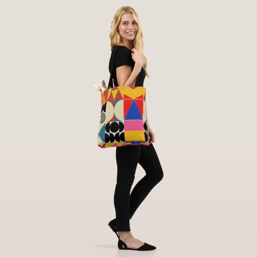Bold Geometric Grunge Pattern Tasche (Am Model)