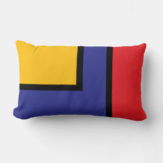Bold Geometric Primary Color Block Abstract Lendenkissen
