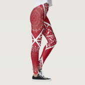 Bold Geometric Red & White Leggings (Rechts)