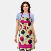 Bold Geometric Splash-Schürze mit Individuelle Nam Schürze (Getragen)