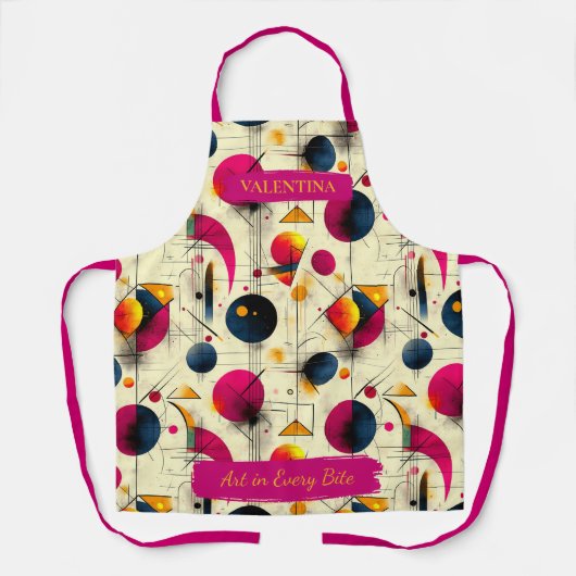 Bold Geometric Splash-Schürze mit Individuelle Nam Schürze (Vorderseite)