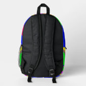Bold Geometric Stripe Pattern Custom Monogram Bedruckter Rucksack (Rückseite)
