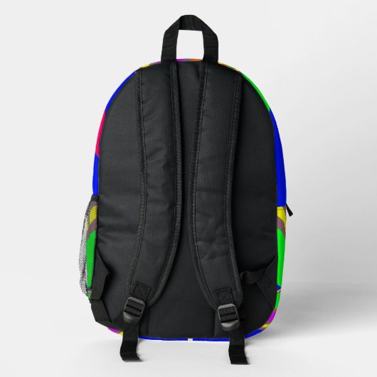 Bold Geometric Stripe Pattern Custom Monogram Bedruckter Rucksack (Rückseite)