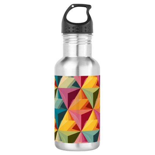 Bold Geometric Triangle Pattern Edelstahlflasche (Vorderseite)