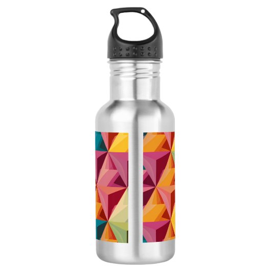 Bold Geometric Triangle Pattern Edelstahlflasche (Rückseite)