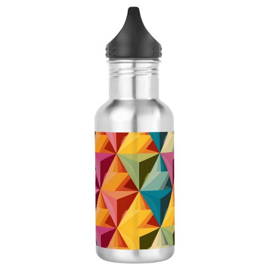 Bold Geometric Triangle Pattern Edelstahlflasche (Links)