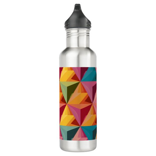 Bold Geometric Triangle Pattern Edelstahlflasche (Rechts)