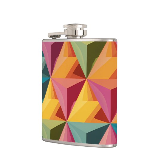 Bold Geometric Triangle Pattern Flachmann (Links)