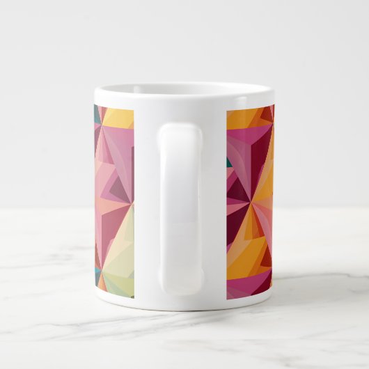 Bold Geometric Triangle Pattern Jumbo-Tasse (Rückseite)