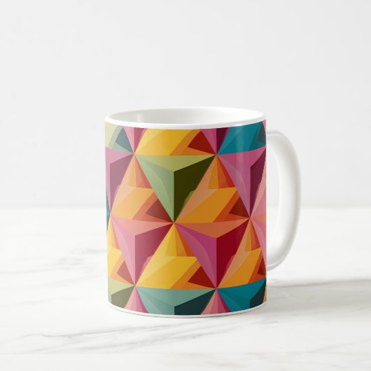 Bold Geometric Triangle Pattern  Kaffeetasse (VorderseiteRechts)