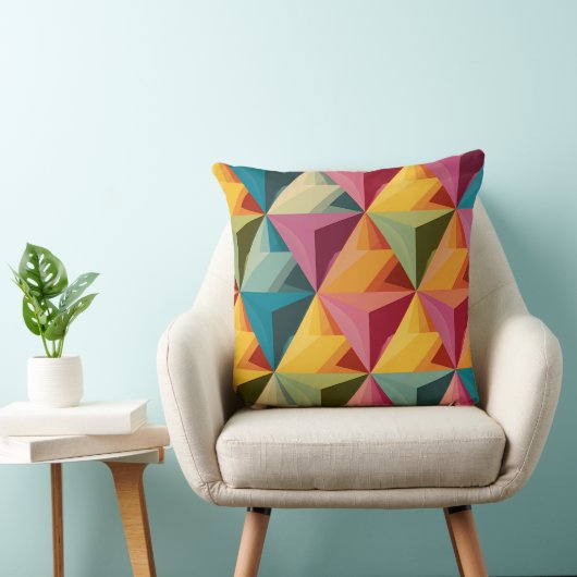 Bold Geometric Triangle Pattern Kissen (Stuhl )