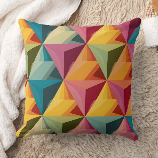 Bold Geometric Triangle Pattern  Kissen (Decke)