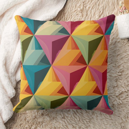Bold Geometric Triangle Pattern  Kissen (Decke)