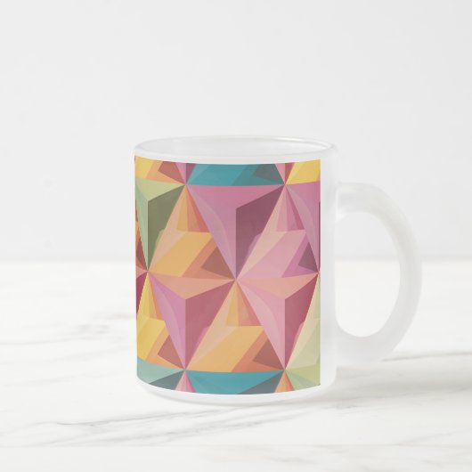Bold Geometric Triangle Pattern Mattglastasse (Rechts)